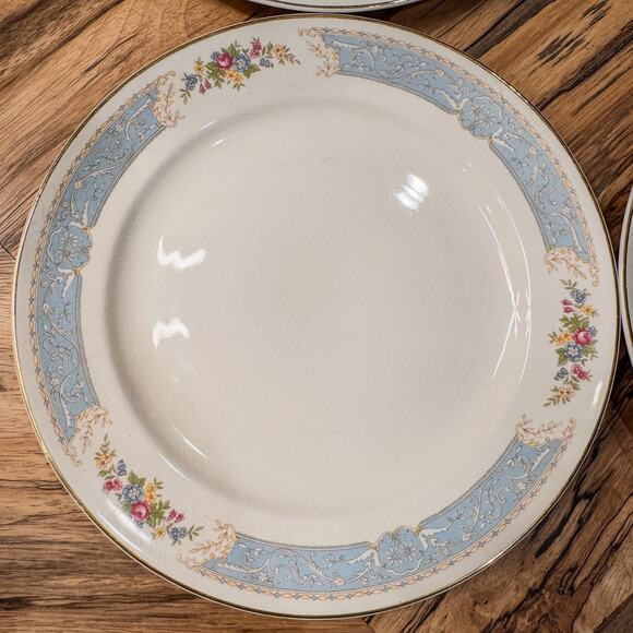 1939 Edwin Knowles-Blue Dawn Collection, Semi-Vitreous-Plates-10”- Set of 4 - Picture 4 of 10